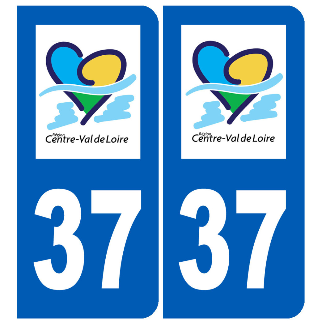 immatriculation 37 Centre Val de Loire - Sticker/autocollant