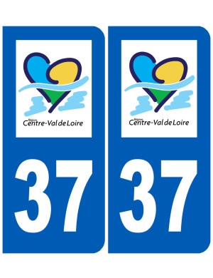 immatriculation 37 Centre Val de Loire - Sticker/autocollant
