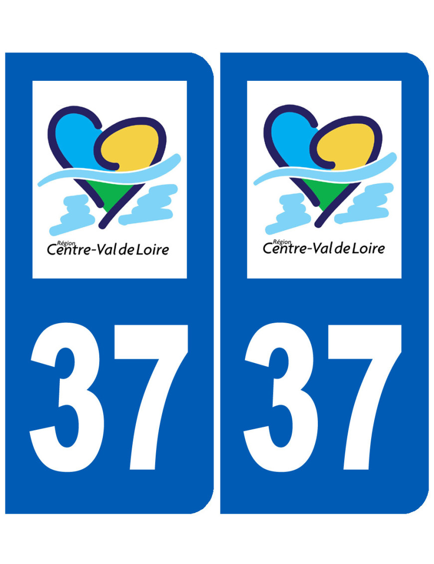 immatriculation 37 Centre Val de Loire - Sticker/autocollant