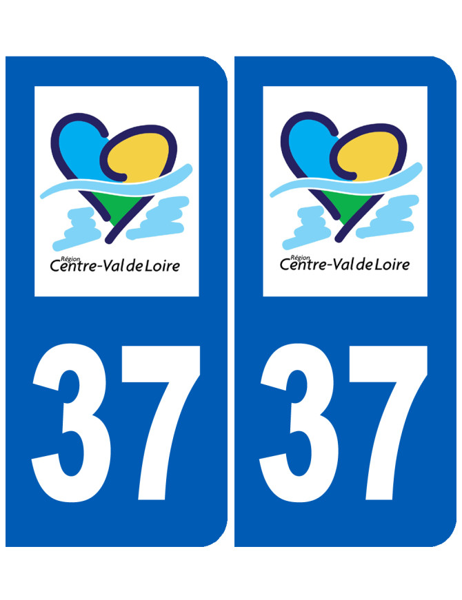 immatriculation 37 Centre Val de Loire - Sticker/autocollant immatriculation 37 Centre Val de Loire - Sticker/autocollant