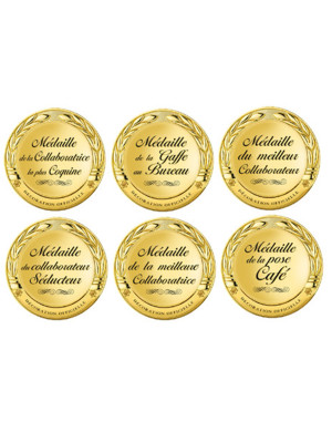 Planche des médailles au bureau (6 fois 5cm) - Sticker/autocollant