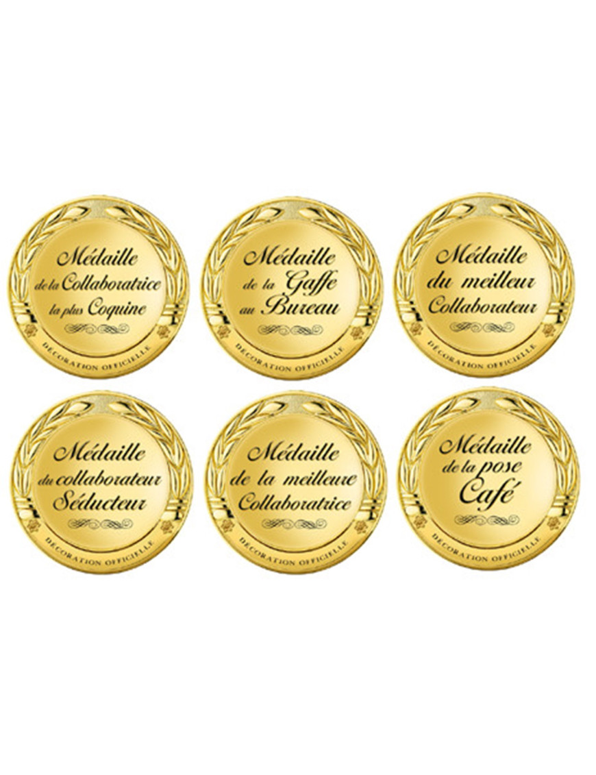 Planche des médailles au bureau (6 fois 5cm) - Sticker/autocollant