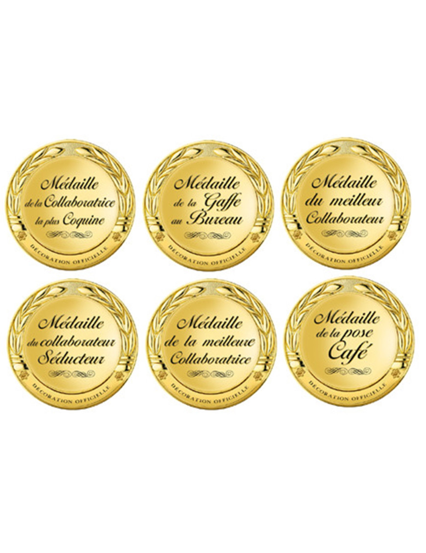 Kit Médaille au bureau - 6fois 5cm - Sticker/autocollant