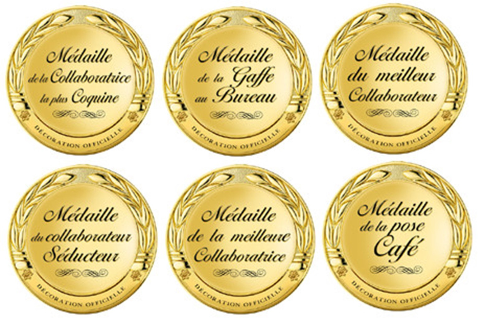 Planche des médailles au bureau (6 fois 5cm) - Sticker/autocollant
