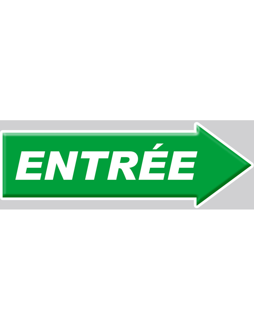 entrée flèche droite - 29,7x10cm - Sticker/autocollant
