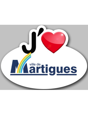 j'aime Martigues - 5x3.7cm - Sticker/autocollant