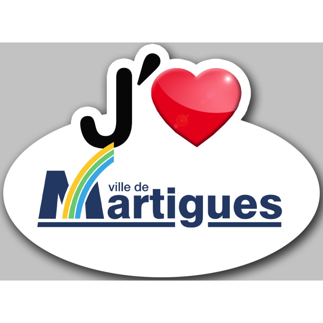 j'aime Martigues - 15x11cm - Sticker/autocollant