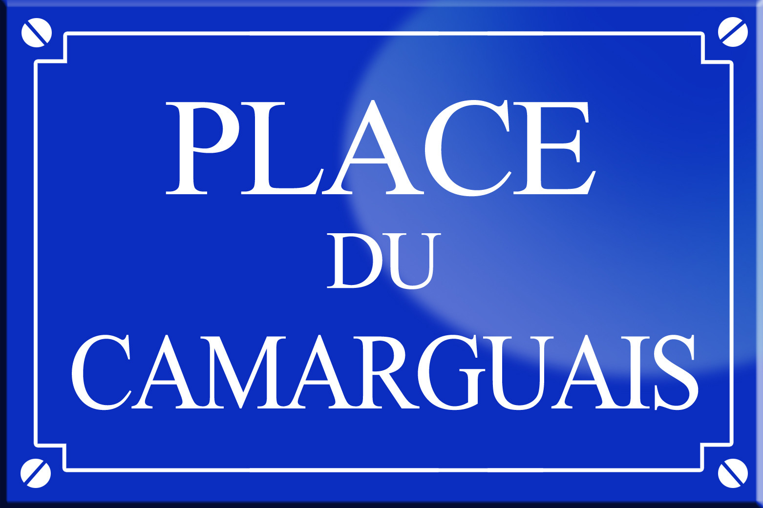 Place du Camarguais - 20x13,2 cm - Sticker/autocollant