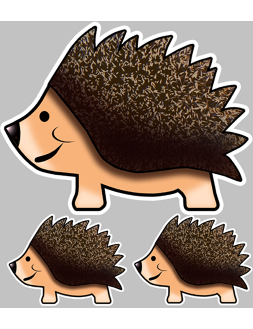 hérisson voyageur (1 fois 21cm Larg. - 2 fois 10cm Larg.) - Sticker/a hérisson voyageur (1 fois 21cm Larg. - 2 fois 10cm Larg.) - Sticker/a