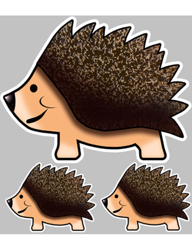 hérisson voyageur (1 fois 21cm Larg. - 2 fois 10cm Larg.) - Sticker/a hérisson voyageur (1 fois 21cm Larg. - 2 fois 10cm Larg.) - Sticker/a