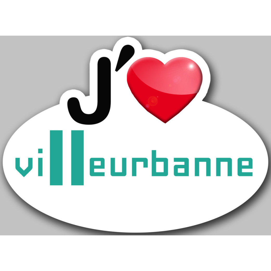 j'aime Villeurbanne - 5x3.7cm - Sticker/autocollant