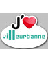 j'aime Villeurbanne - 15x11cm - Sticker/autocollant