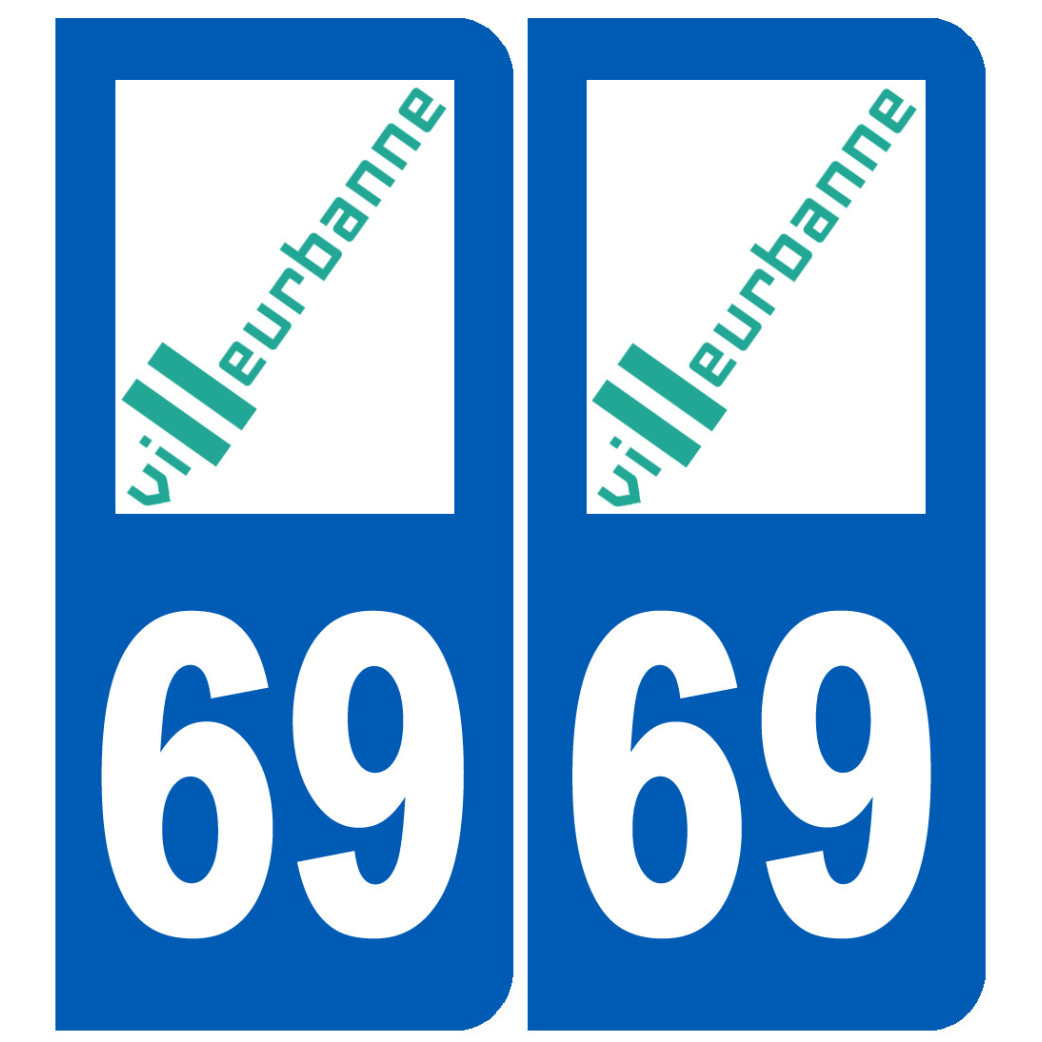 immatriculation Villeurbanne 69 - Sticker/autocollant