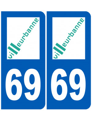 immatriculation Villeurbanne 69 - Sticker/autocollant