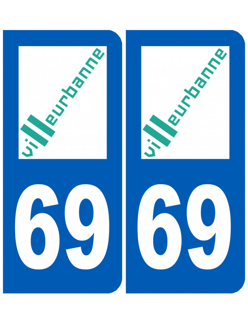 immatriculation Villeurbanne 69 - Sticker/autocollant