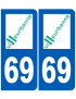 immatriculation Villeurbanne 69 - Sticker/autocollant