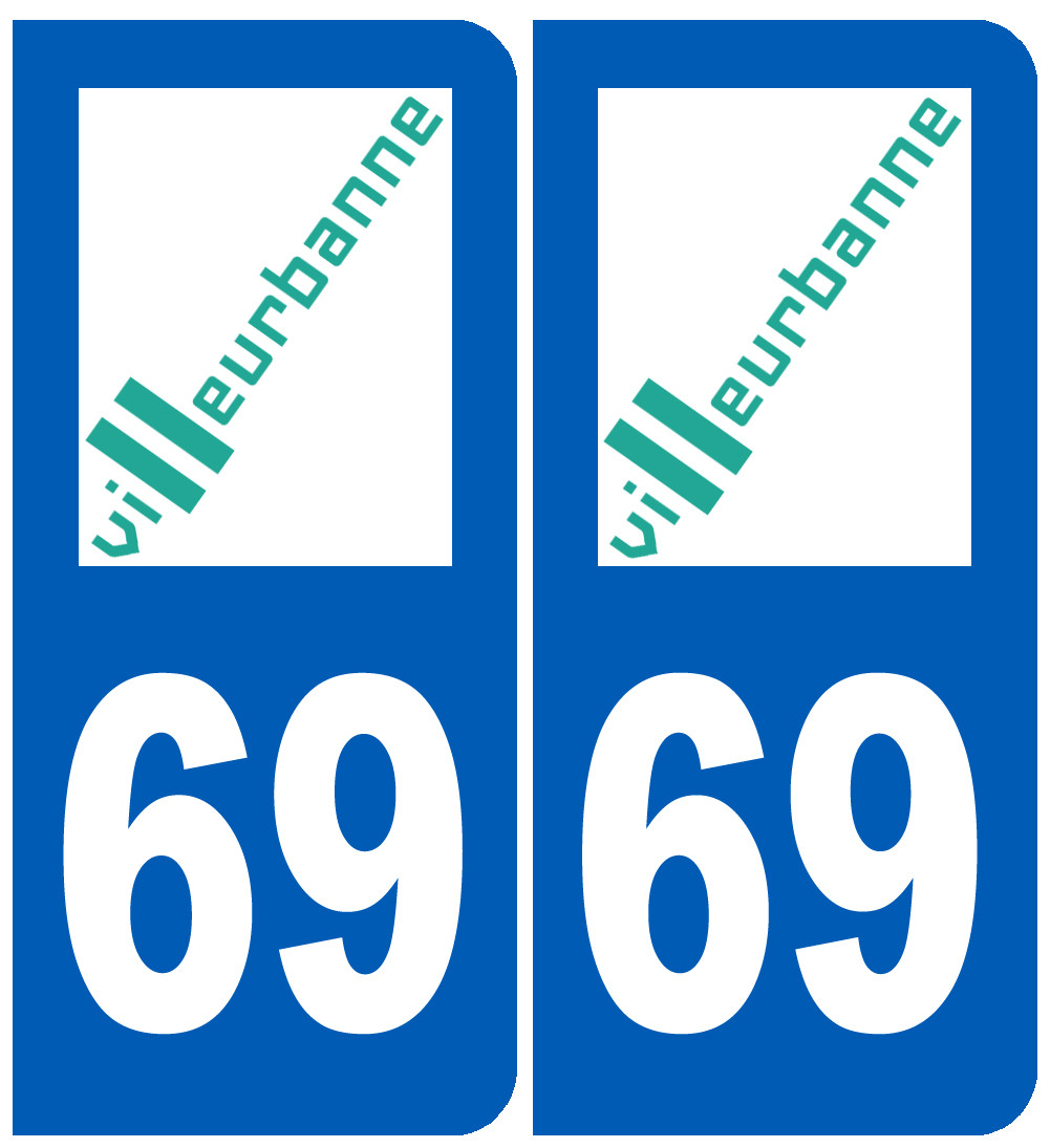 immatriculation Villeurbanne 69 - Sticker/autocollant