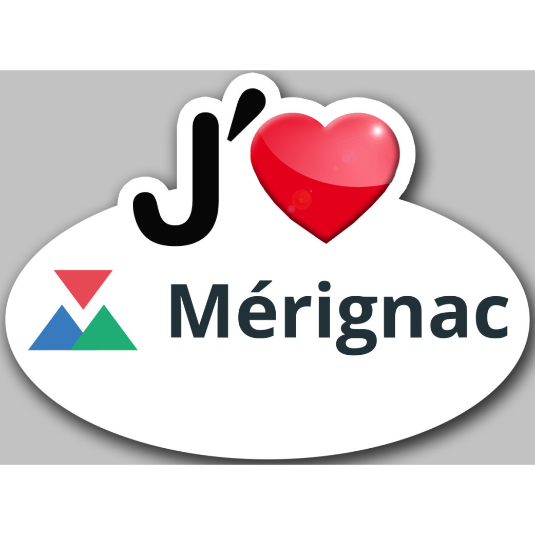 j'aime Mérignac - 5x3.7cm - Sticker/autocollant
