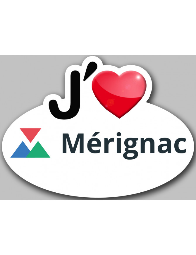 j'aime Mérignac - 5x3.7cm - Sticker/autocollant j'aime Mérignac - 5x3.7cm - Sticker/autocollant
