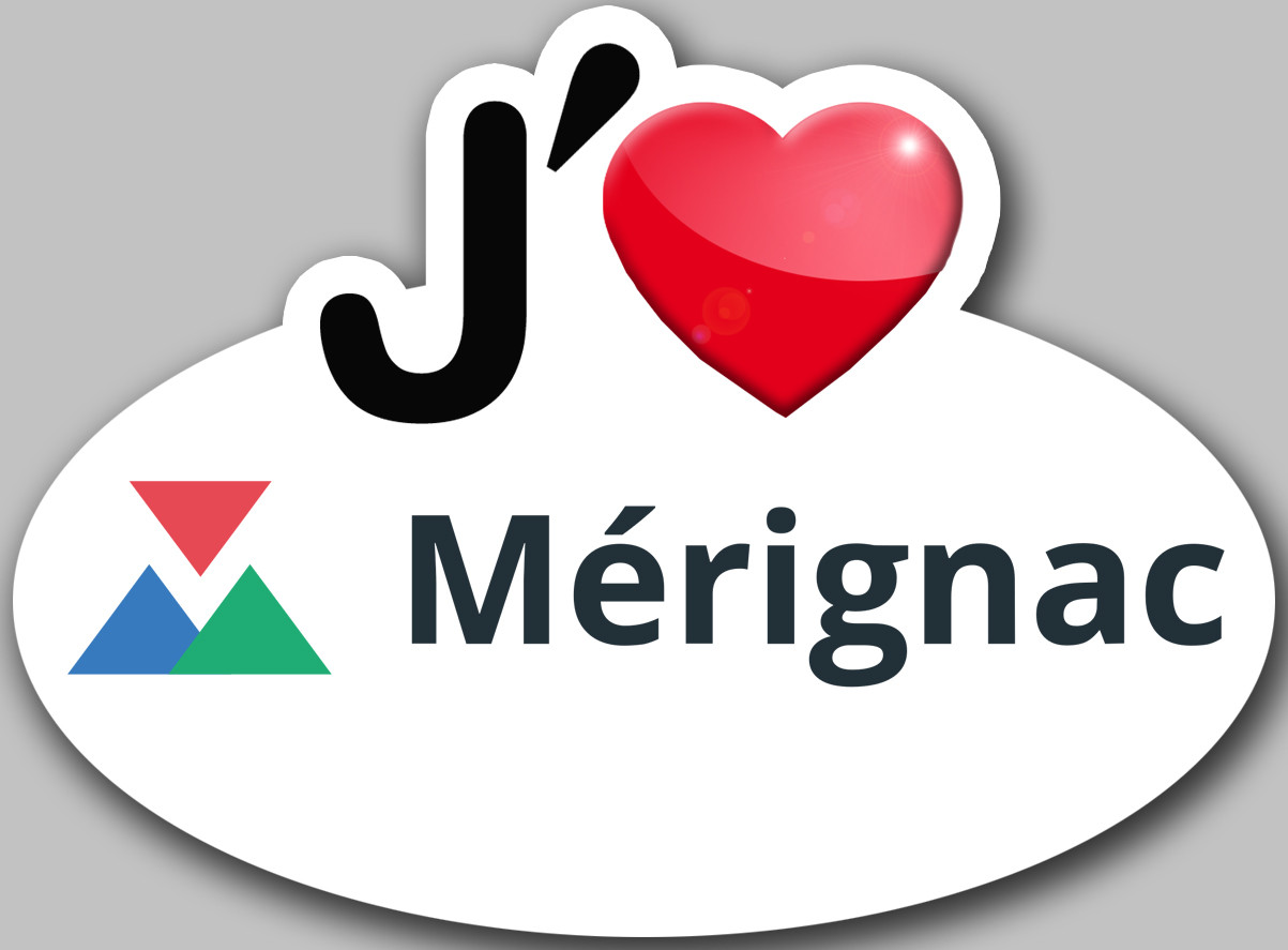 j'aime Mérignac - 5x3.7cm - Sticker/autocollant