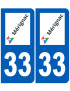 immatriculation Mérignac 33 - Sticker/autocollant