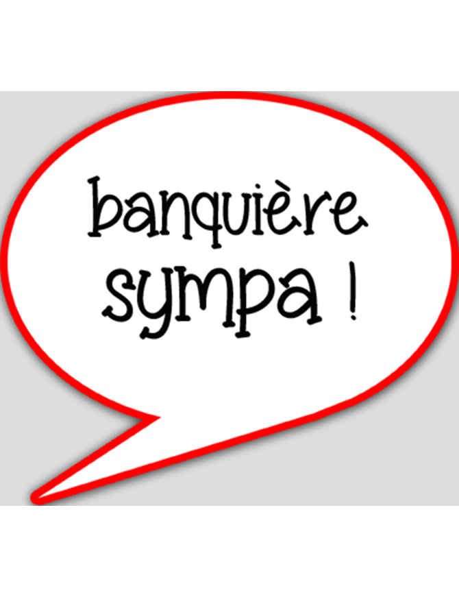 banquière sympa - 10x9cm - sticker/autocollant banquière sympa - 10x9cm - sticker/autocollant