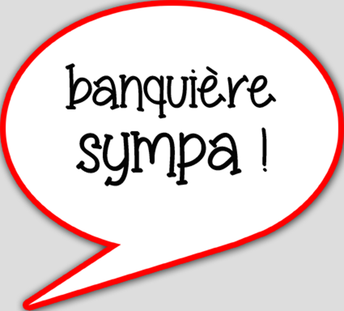 Banquière sympa (10x9cm) - sticker/autocollant
