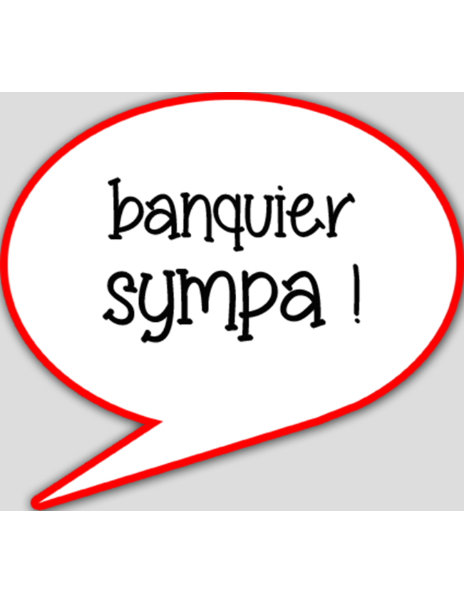 Banquier sympa (15x13.5cm) - sticker/autocollant