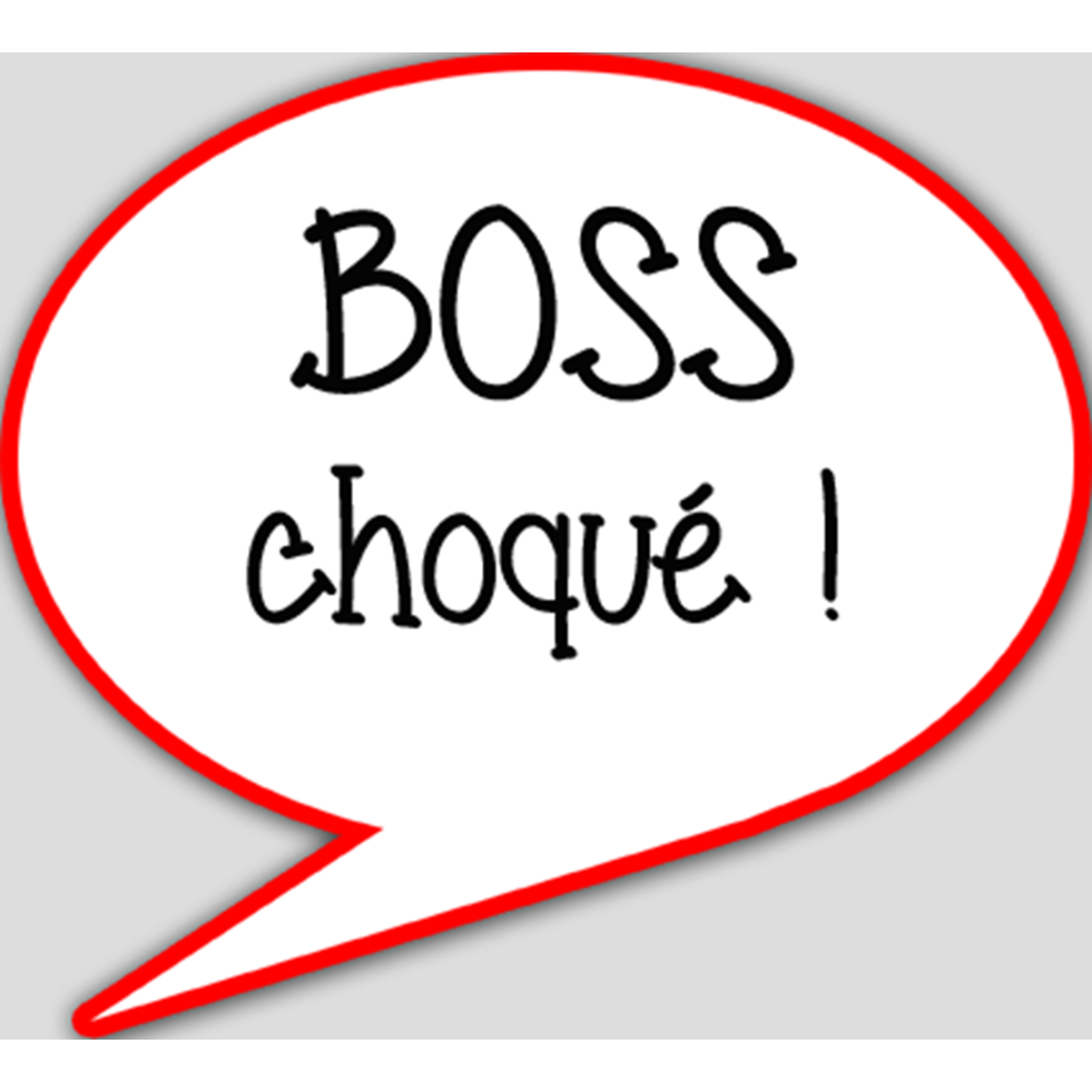 Boss choqué (10x9cm) - sticker/autocollant