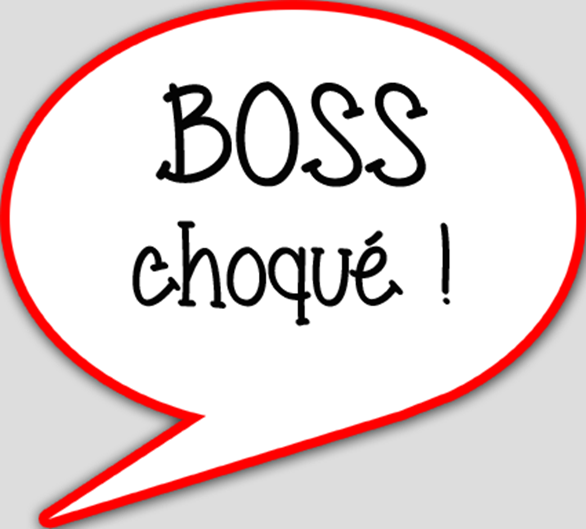 Boss choqué (10x9cm) - sticker/autocollant