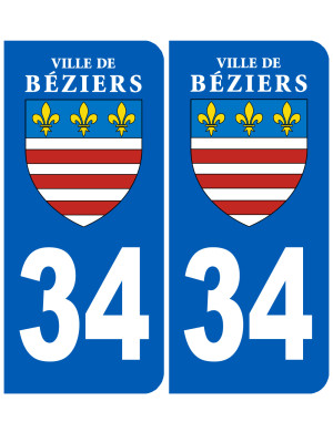 immatriculation Béziers 34 - Sticker/autocollant
