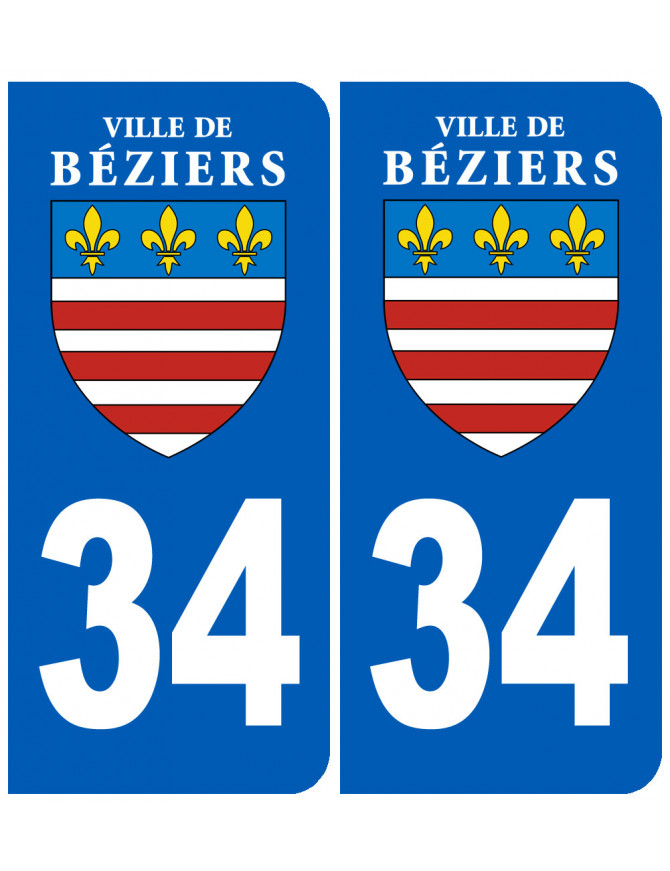 immatriculation Béziers 34 - Sticker/autocollant