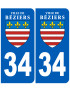 immatriculation Béziers 34 - Sticker/autocollant