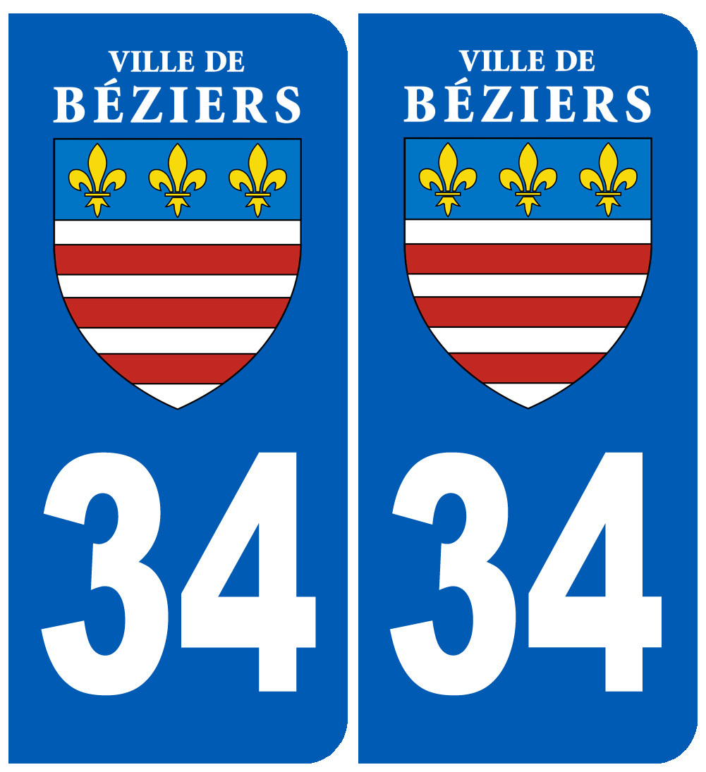 immatriculation Béziers 34 - Sticker/autocollant
