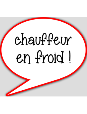chauffeur en froid - 10x9cm - sticker/autocollant