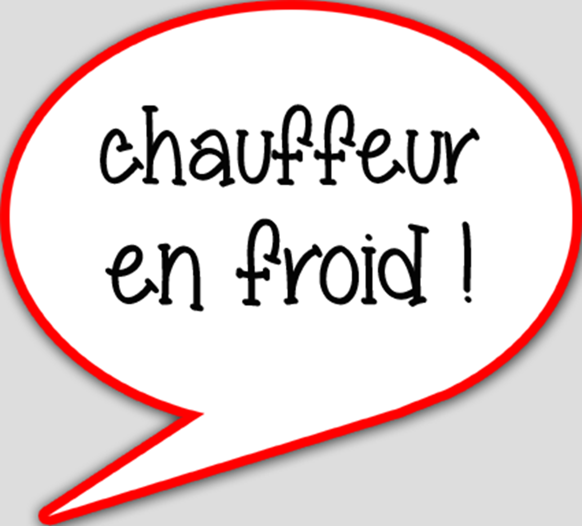 Chauffeur en froid - 10x9cm - sticker/autocollant