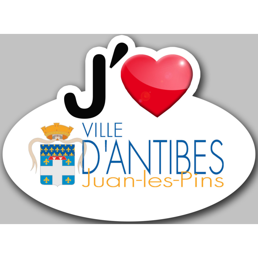 j'aime Antibes - 15x11cm - Sticker/autocollant