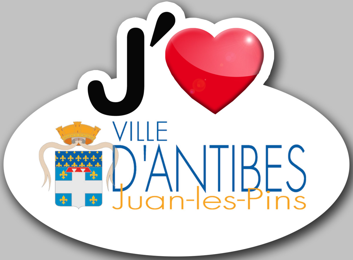 j'aime Antibes - 15x11cm - Sticker/autocollant
