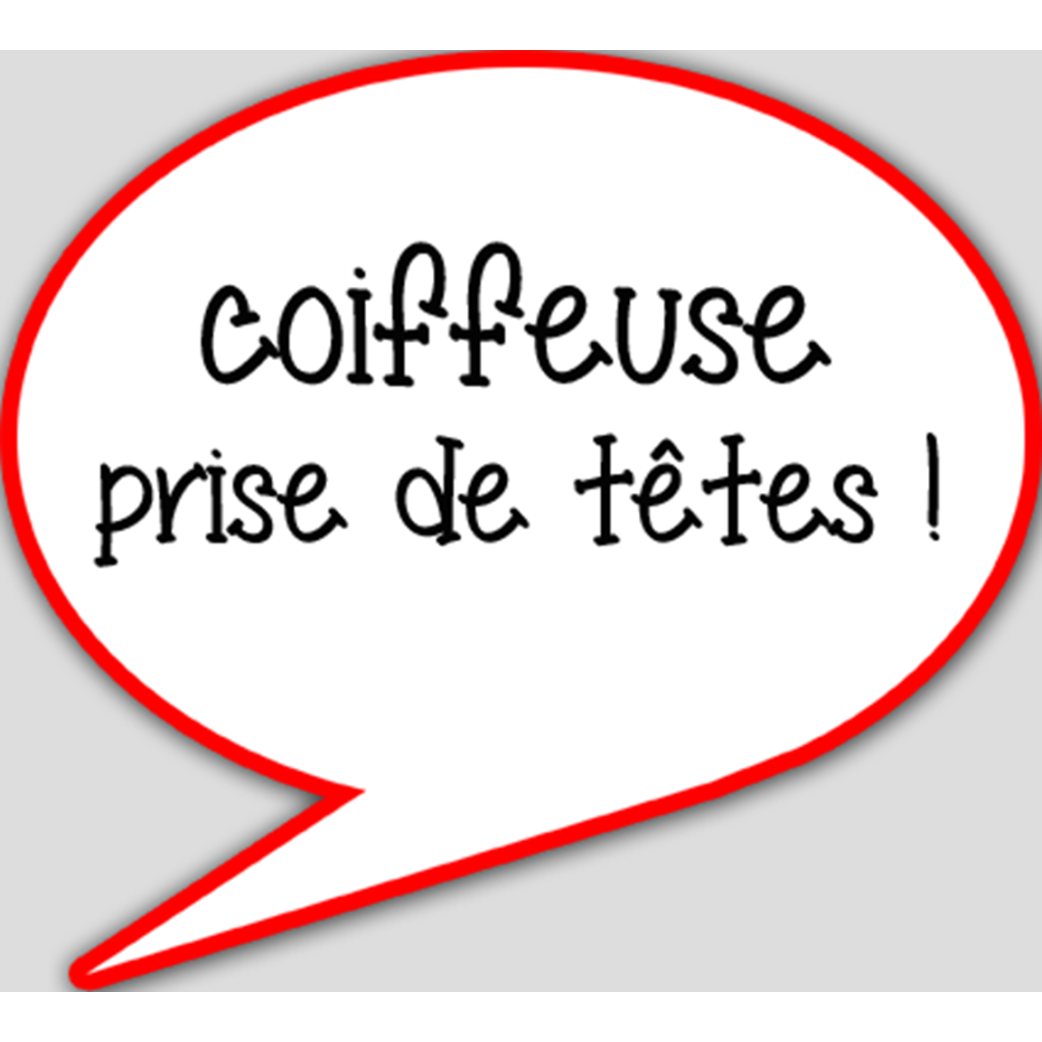 Coiffeuse prise de tête (15x13.5cm) - sticker/autocollant