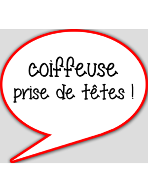 Coiffeuse prise de tête (15x13.5cm) - sticker/autocollant