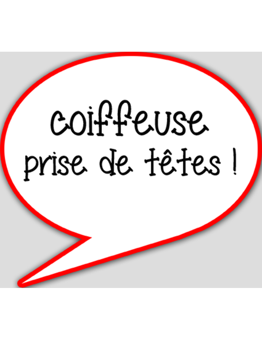 Coiffeuse prise de tête (15x13.5cm) - sticker/autocollant