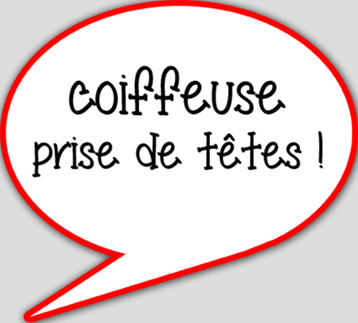 Coiffeuse prise de tête (15x13.5cm) - sticker/autocollant