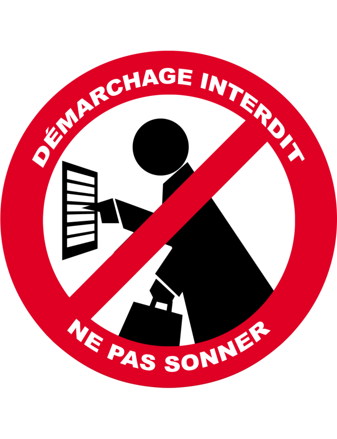 Démarchage interdit ne pas sonner - 15cm - Sticker/autocollant