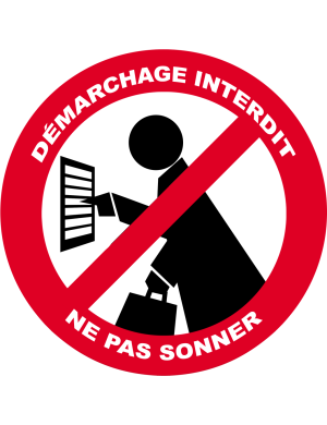 Démarchage interdit ne pas sonner - 10cm - Sticker/autocollant