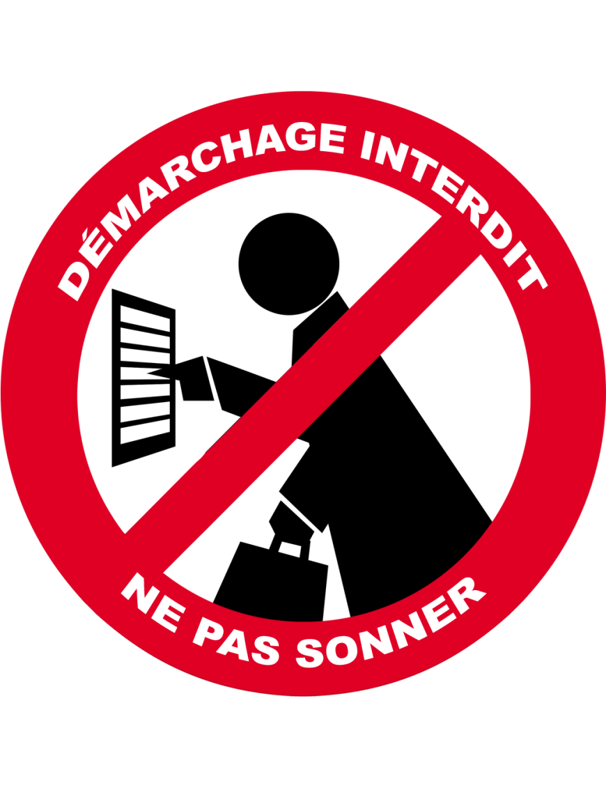 Démarchage interdit ne pas sonner - 5cm - Sticker/autocollant