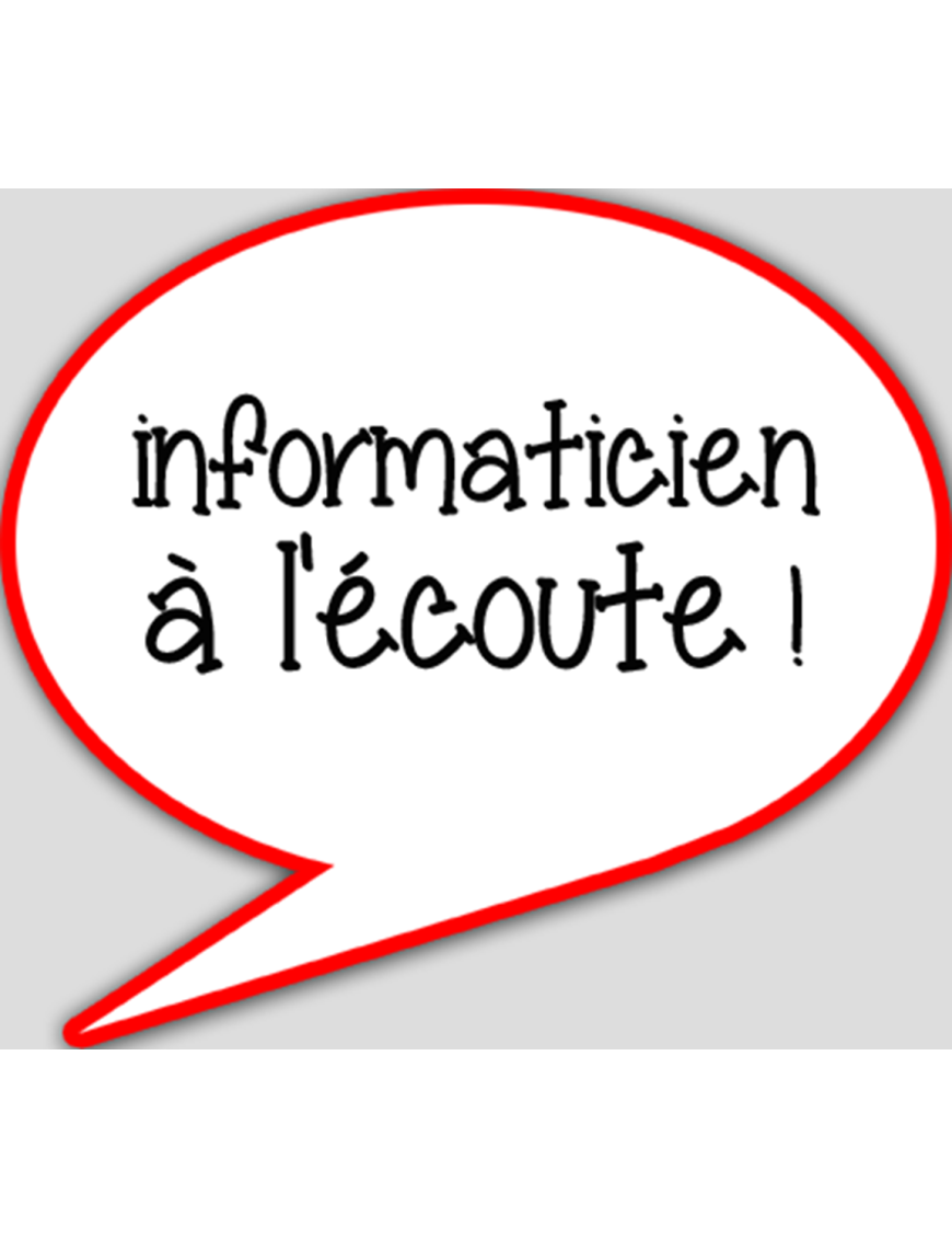 Informaticien à l'écoute (10x9cm) - sticker/autocollant