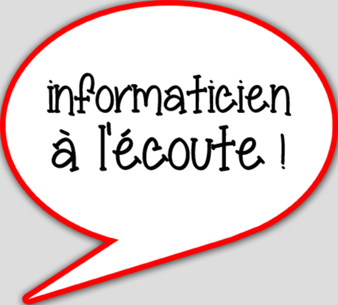 Informaticien à l'écoute (10x9cm) - sticker/autocollant