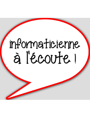 Informaticienne à l'écoute (10x9cm) - sticker/autocollant