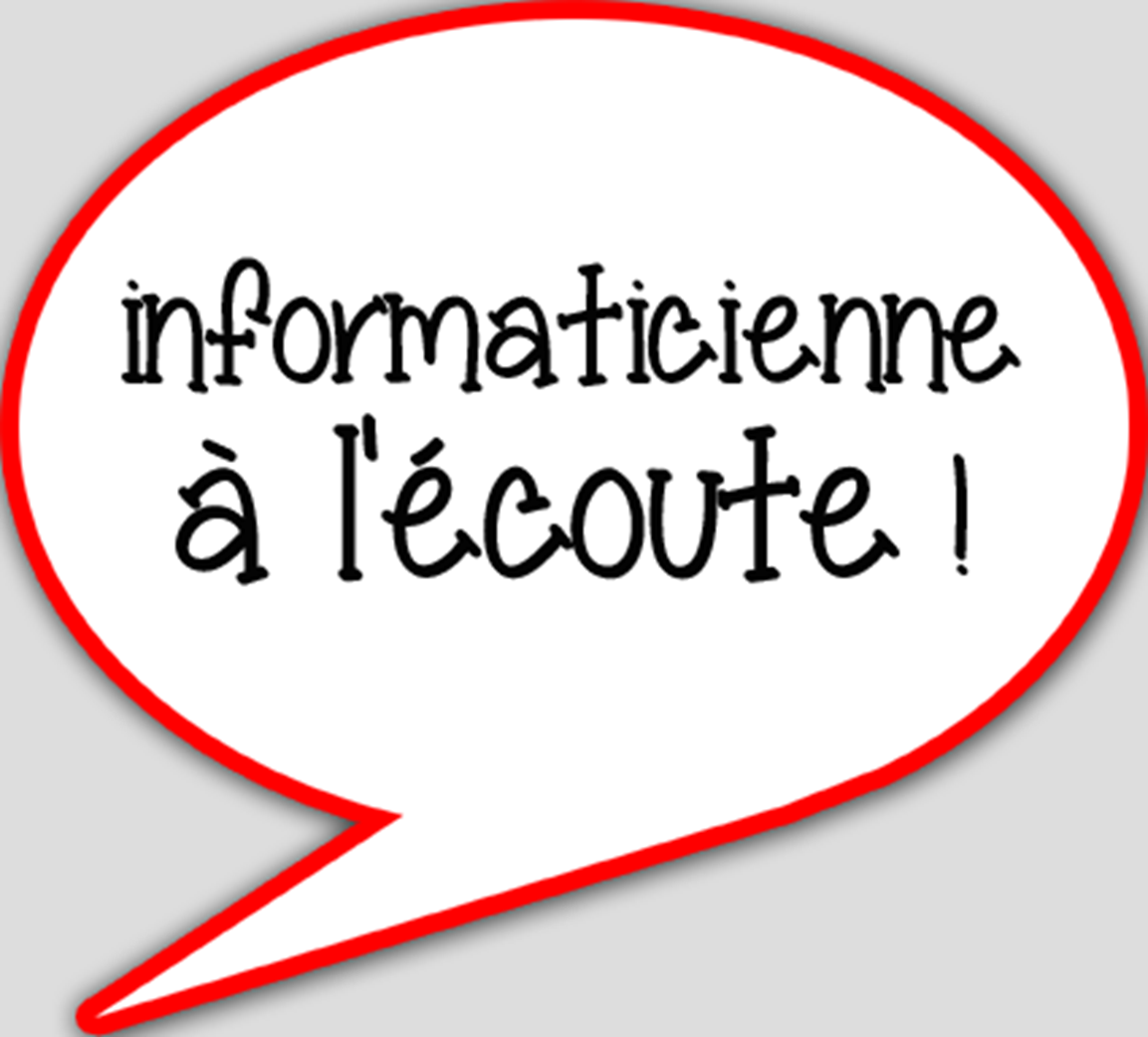 Informaticienne à l'écoute (10x9cm) - sticker/autocollant