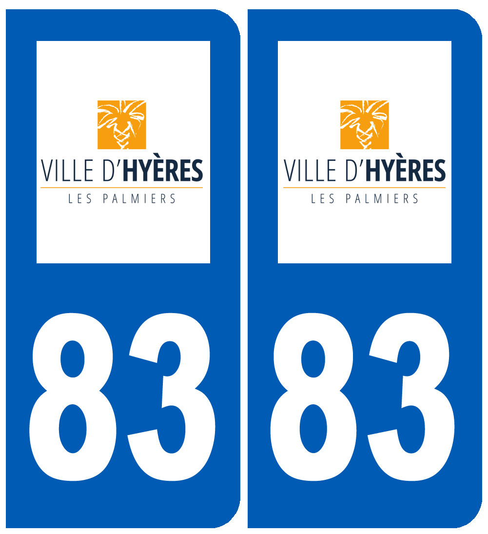 immatriculation Hyères 83 - Sticker/autocollant